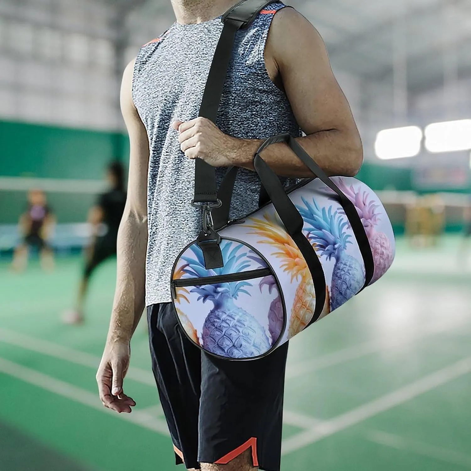 Travel Duffel Bag for Men And Women,Three Stained Glass Waterproof Sports Fitness Bag Portable Travel Duffel Bag