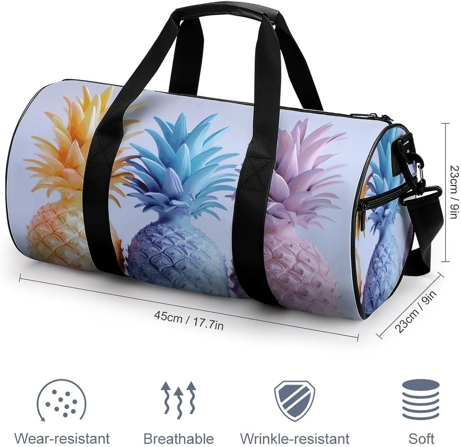 Travel Duffel Bag for Men And Women,Three Stained Glass Waterproof Sports Fitness Bag Portable Travel Duffel Bag