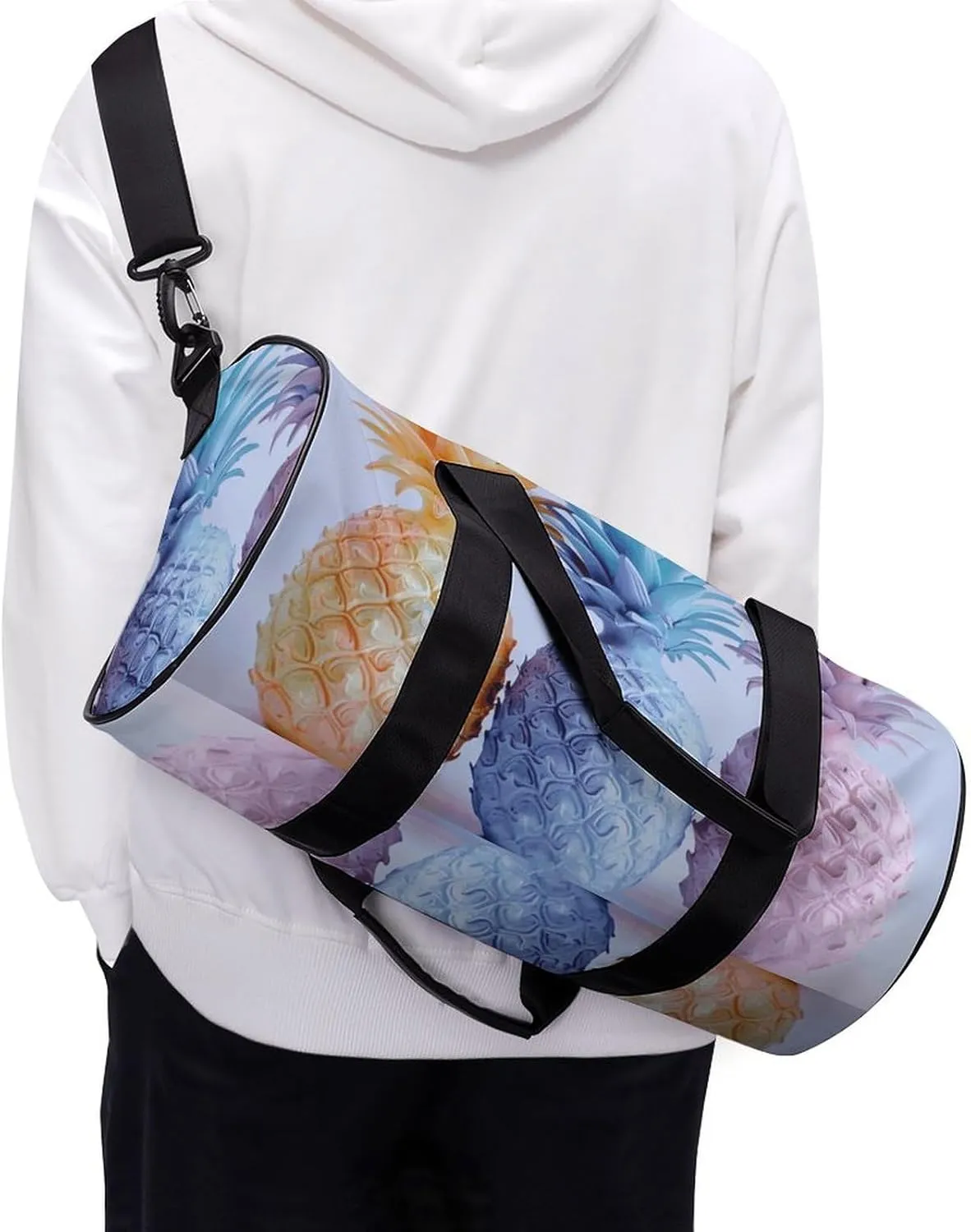Travel Duffel Bag for Men And Women,Three Stained Glass Waterproof Sports Fitness Bag Portable Travel Duffel Bag