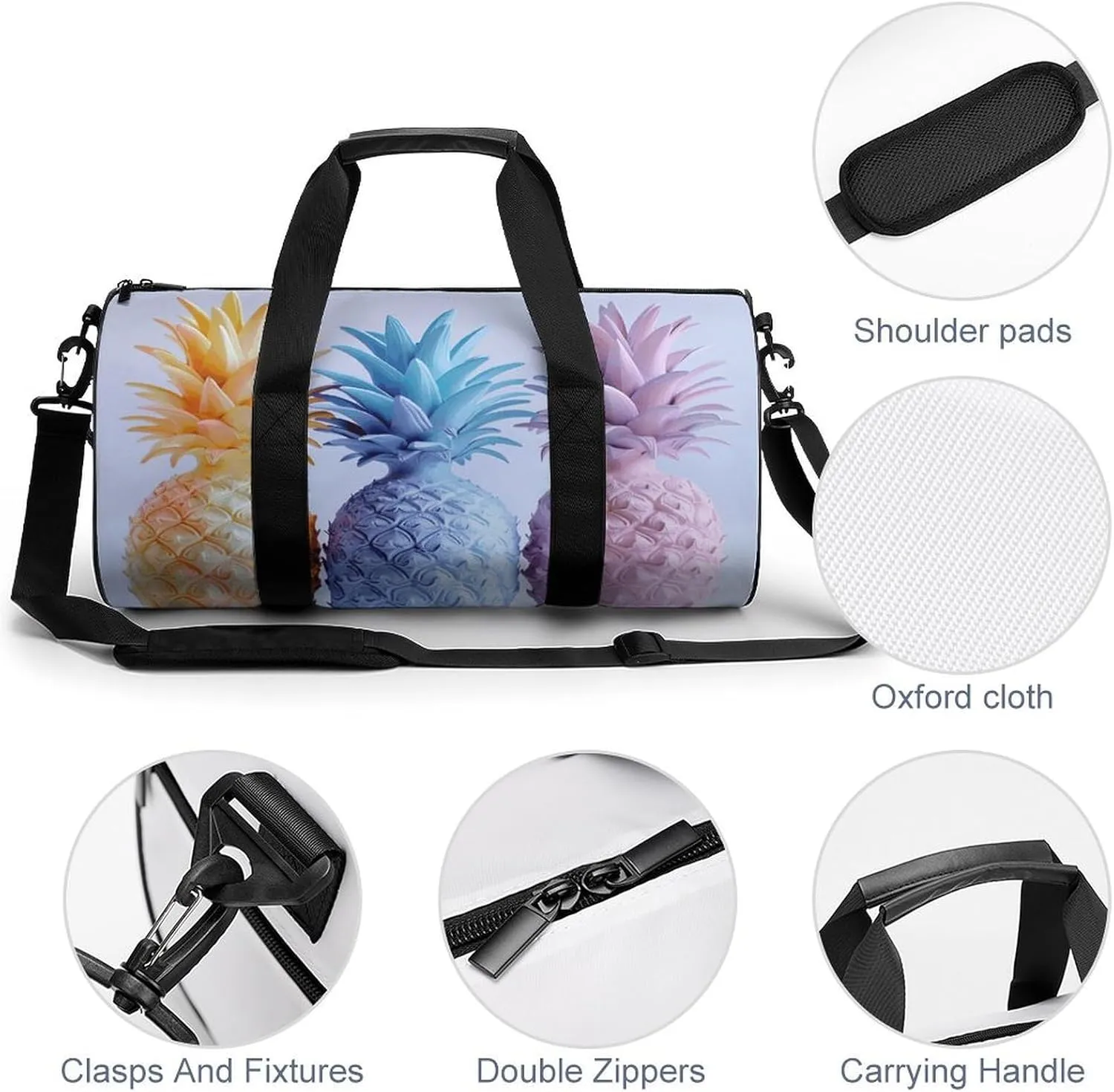 Travel Duffel Bag for Men And Women,Three Stained Glass Waterproof Sports Fitness Bag Portable Travel Duffel Bag
