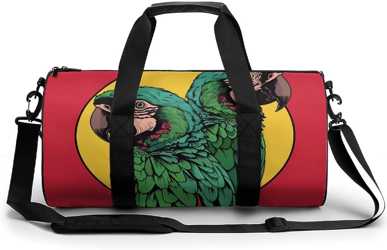 Travel Duffel Bag for Men And Women,Two Red Parrots Waterproof Sports Fitness Bag Portable Travel Duffel Bag