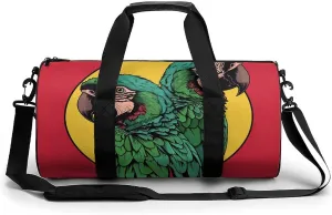 Travel Duffel Bag for Men And Women,Two Red Parrots Waterproof Sports Fitness Bag Portable Travel Duffel Bag