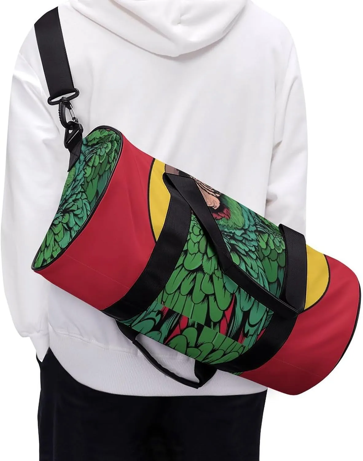 Travel Duffel Bag for Men And Women,Two Red Parrots Waterproof Sports Fitness Bag Portable Travel Duffel Bag