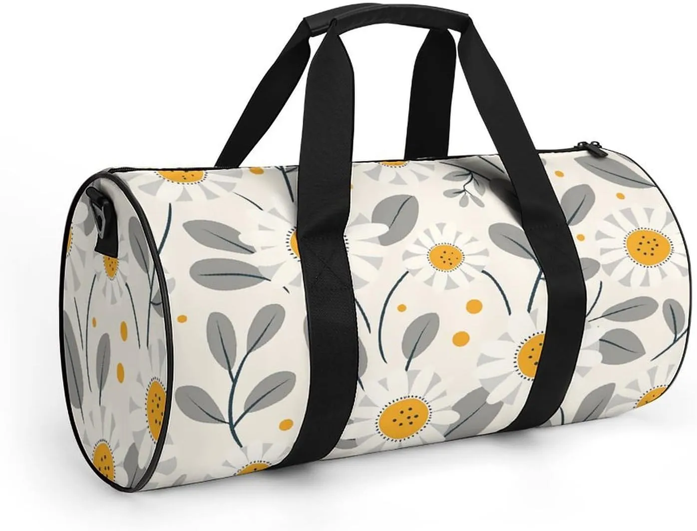 Travel Duffel Bag for Men And Women,With Gray Leaves Waterproof Sports Fitness Bag Portable Travel Duffel Bag