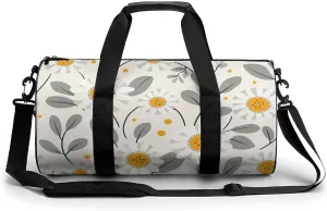 Travel Duffel Bag for Men And Women,With Gray Leaves Waterproof Sports Fitness Bag Portable Travel Duffel Bag