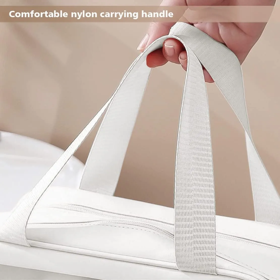 Travel Toiletry Bag for Women and Men, Matte Translucent Toiletry Bag with Handy Handle, Makeup Cosmetic Organizer Bag for Travel Toiletries Accessories (White-XL)