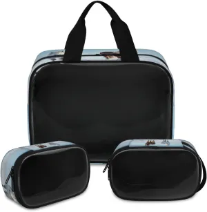 Travel Toiletry Bag for Women Men, Winter Horses Makeup Bag Large Tote 3 Pcs Translucent Cosmetic Bags Pouch for Toiletries Cosmetics Organizer