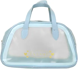 Travel Toiletry Bag, Large Clear Makeup Bag with Handles, Translucent Dry &Wet Separation Travel Bag for Skincare Products, Toiletries (Blue, Medium)