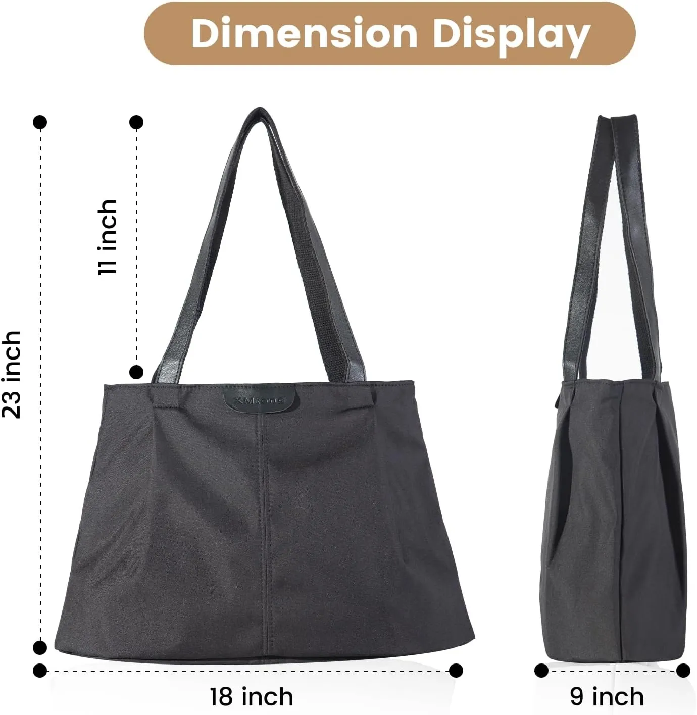 Travel Tote Bag for Women with Zipper， Waterproof Tote Bag for Gym, Shoulder Bag Handbag for Work，Tote Bag for Books