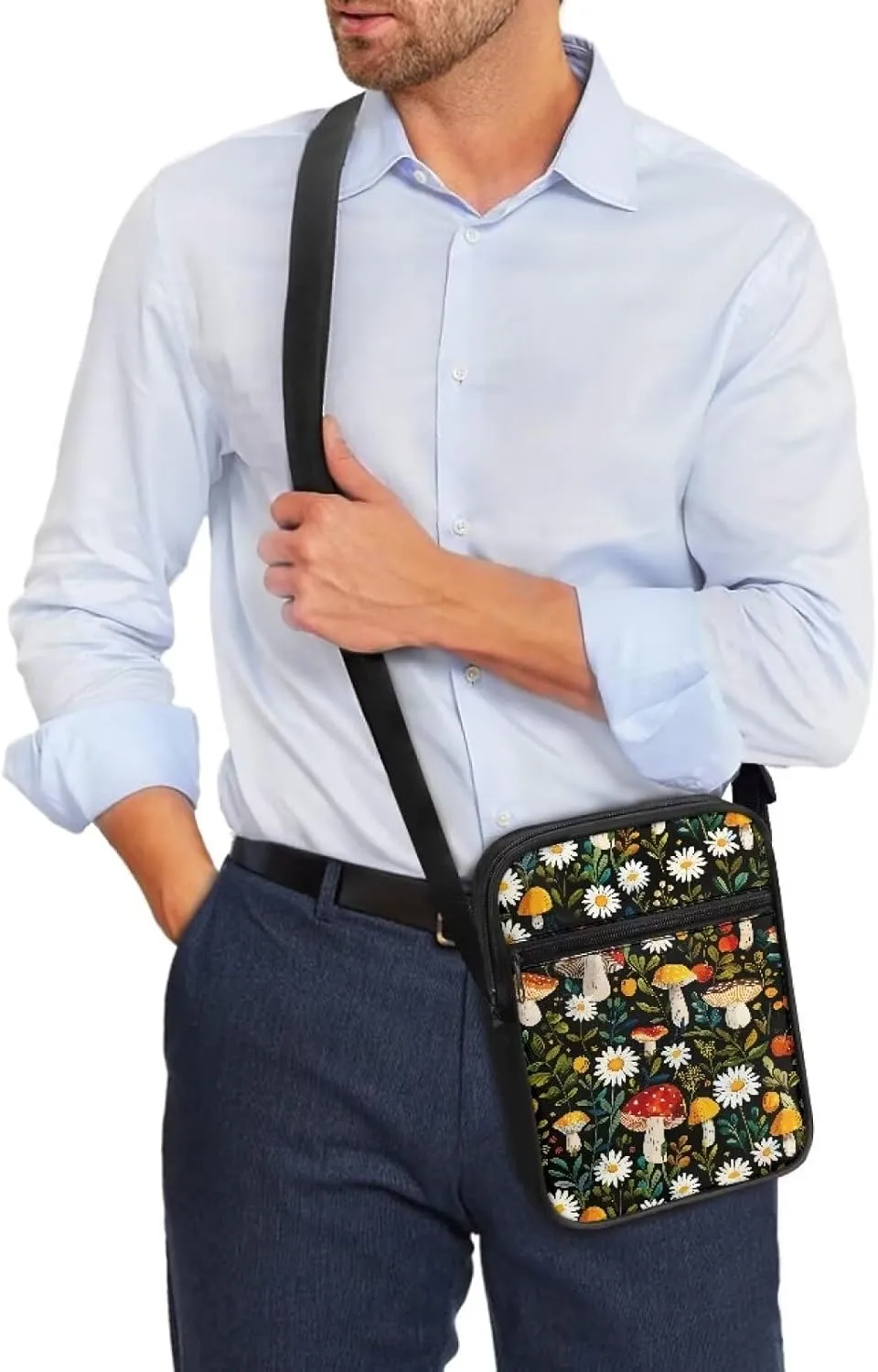 Trendy Crossbody Bag Sling Purse for Women Men Girls with Zipper Cute