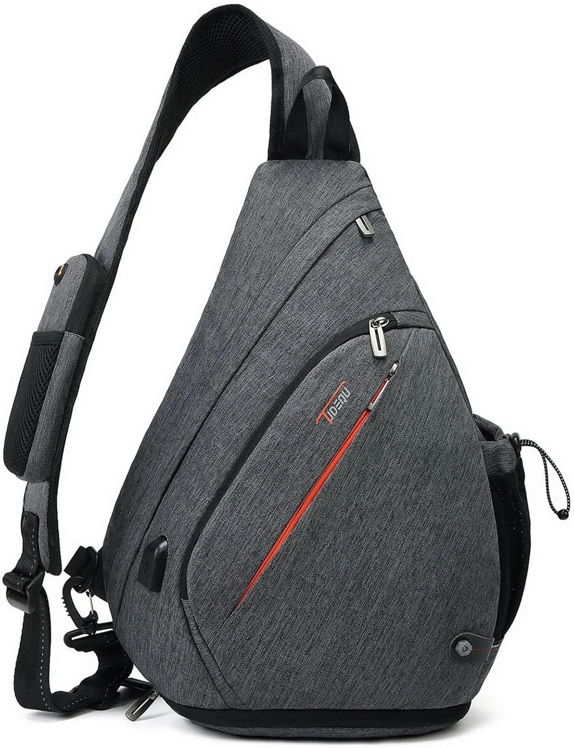 TUDEQU Sling backpack, 8 Pockets Sling Bag Crossbody, 19L Large Sling Bag for Men Travel Crossbody Backpack Hiking Outdoor