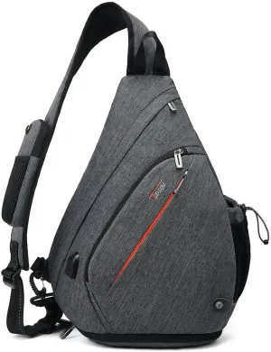 TUDEQU Sling backpack, 8 Pockets Sling Bag Crossbody, 19L Large Sling Bag for Men Travel Crossbody Backpack Hiking Outdoor