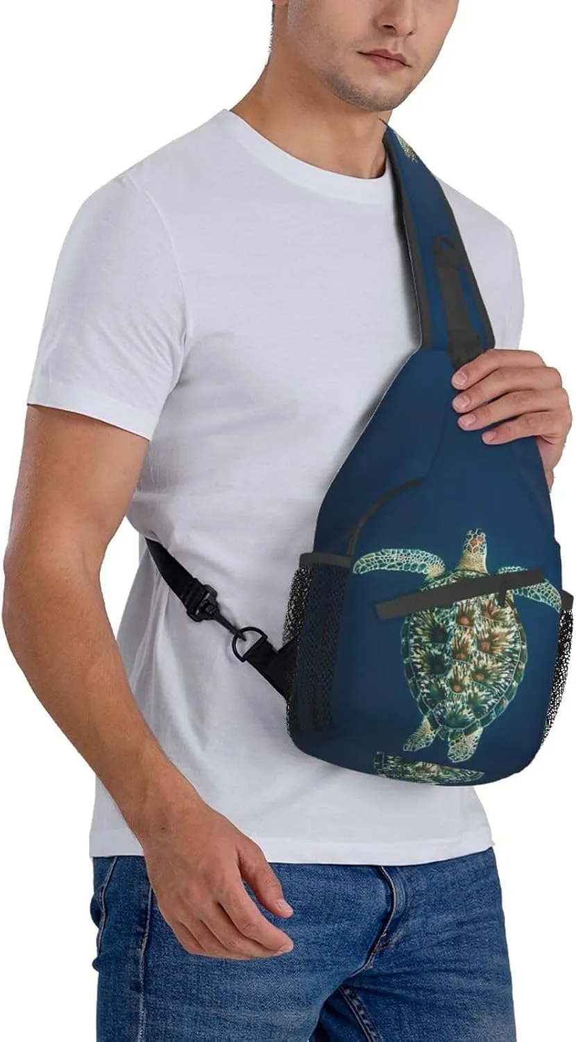Turtle Shoulder Bag Sea Turtle Sling Backpack Daypack Casual Backpack Hiking Bag Beach Backpack Bag