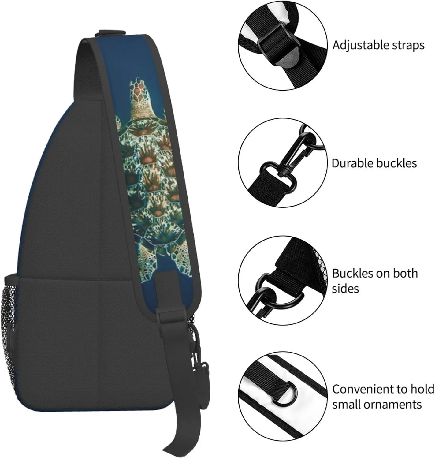 Turtle Shoulder Bag Sea Turtle Sling Backpack Daypack Casual Backpack Hiking Bag Beach Backpack Bag