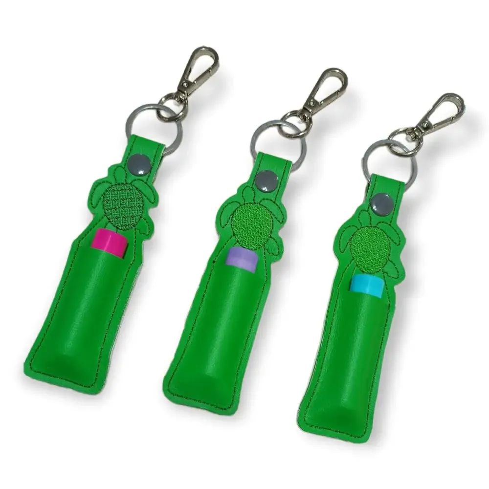 Turtle themed reusable lip balm holder with lip balm options, made in Australia
