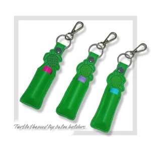 Turtle themed reusable lip balm holder with lip balm options, made in Australia