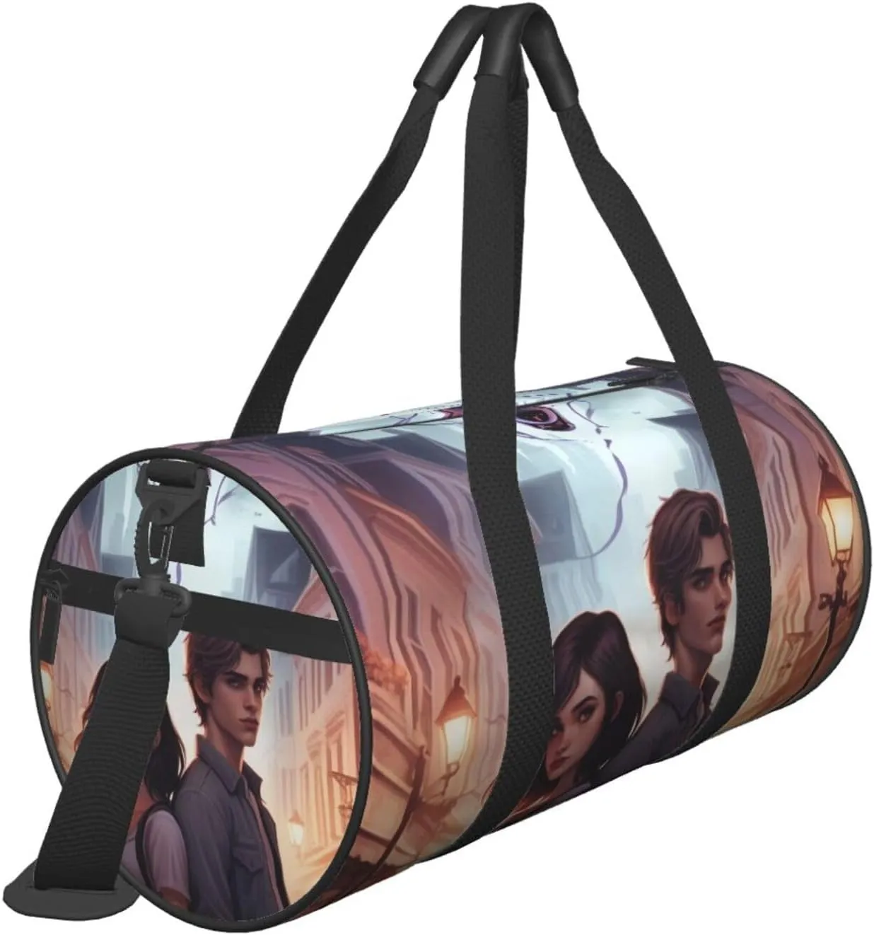 Twilight Serenade Printed Travel Bag,Round Personal Item Storage bag,Foldie Duffel Bag for Traveling Vacation,Fitness,Sports