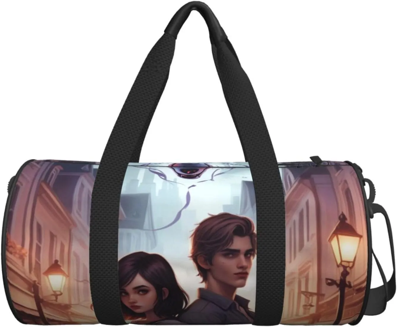 Twilight Serenade Printed Travel Bag,Round Personal Item Storage bag,Foldie Duffel Bag for Traveling Vacation,Fitness,Sports