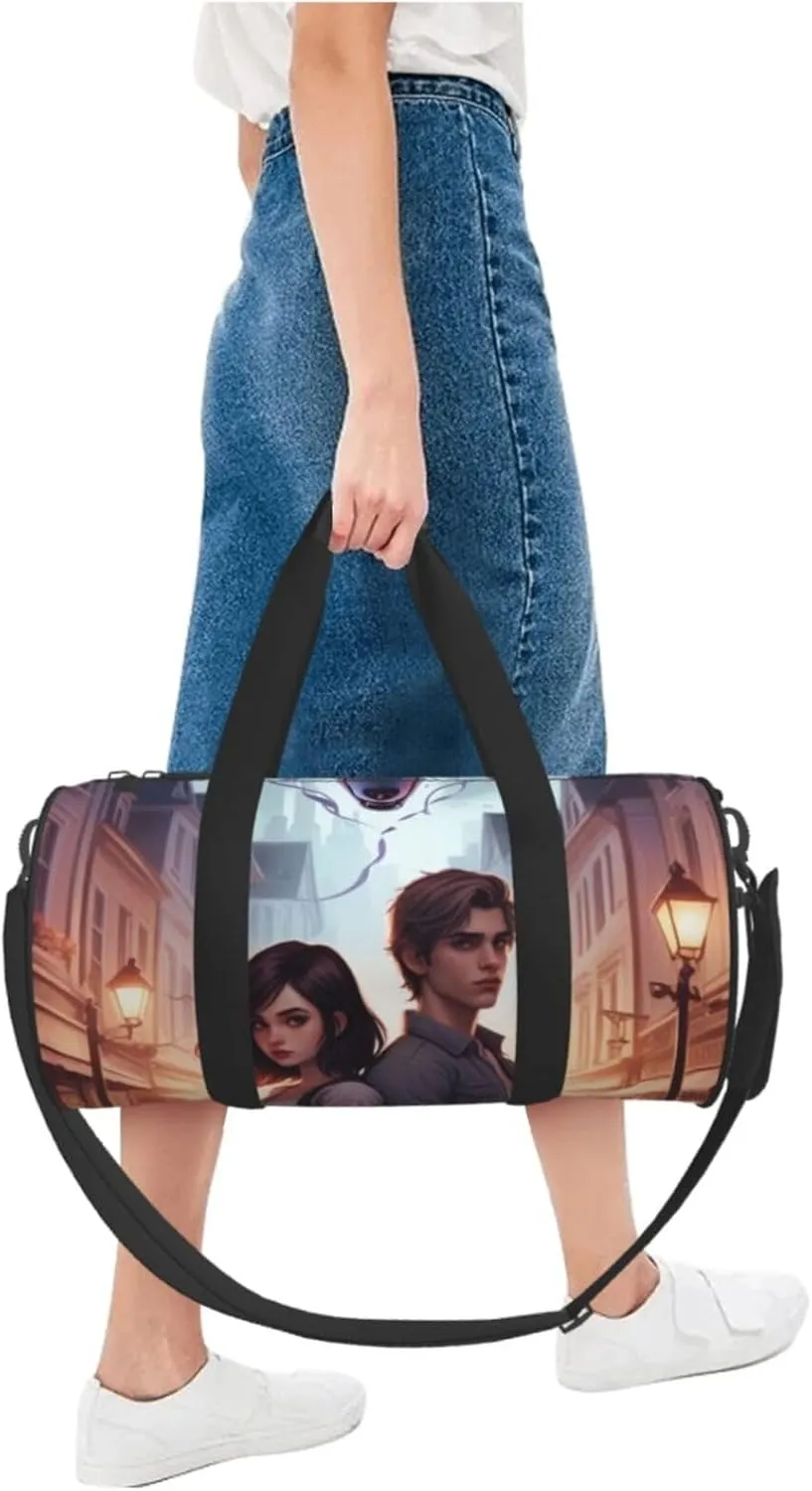 Twilight Serenade Printed Travel Bag,Round Personal Item Storage bag,Foldie Duffel Bag for Traveling Vacation,Fitness,Sports