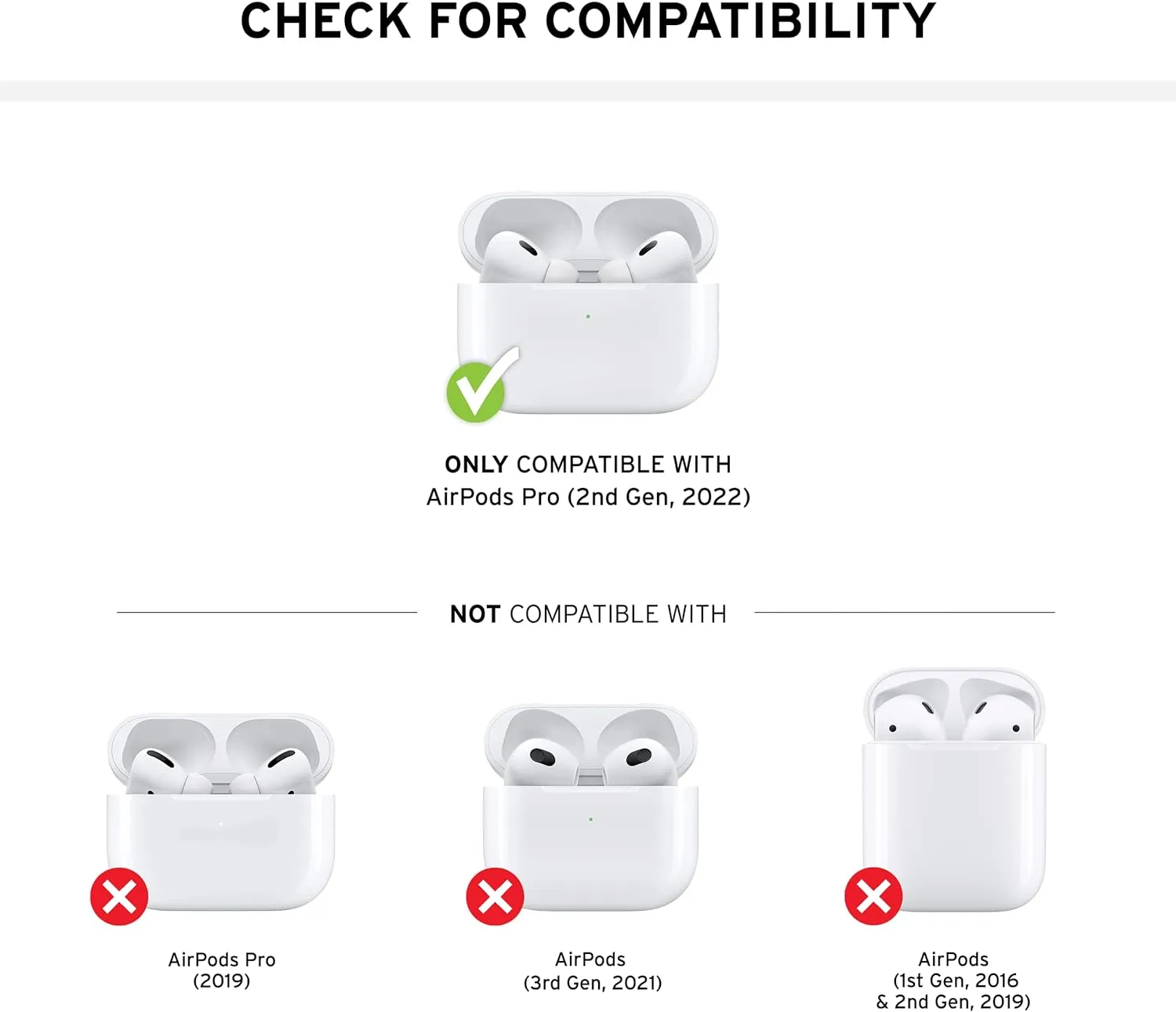 UAG Designed for AirPods Pro (2nd Gen 2022) Civilian Black, Premium Rugged Slim Water Resistant Full Protective Case Cover with Detachable Keychain Carabiner by URBAN ARMOR GEAR