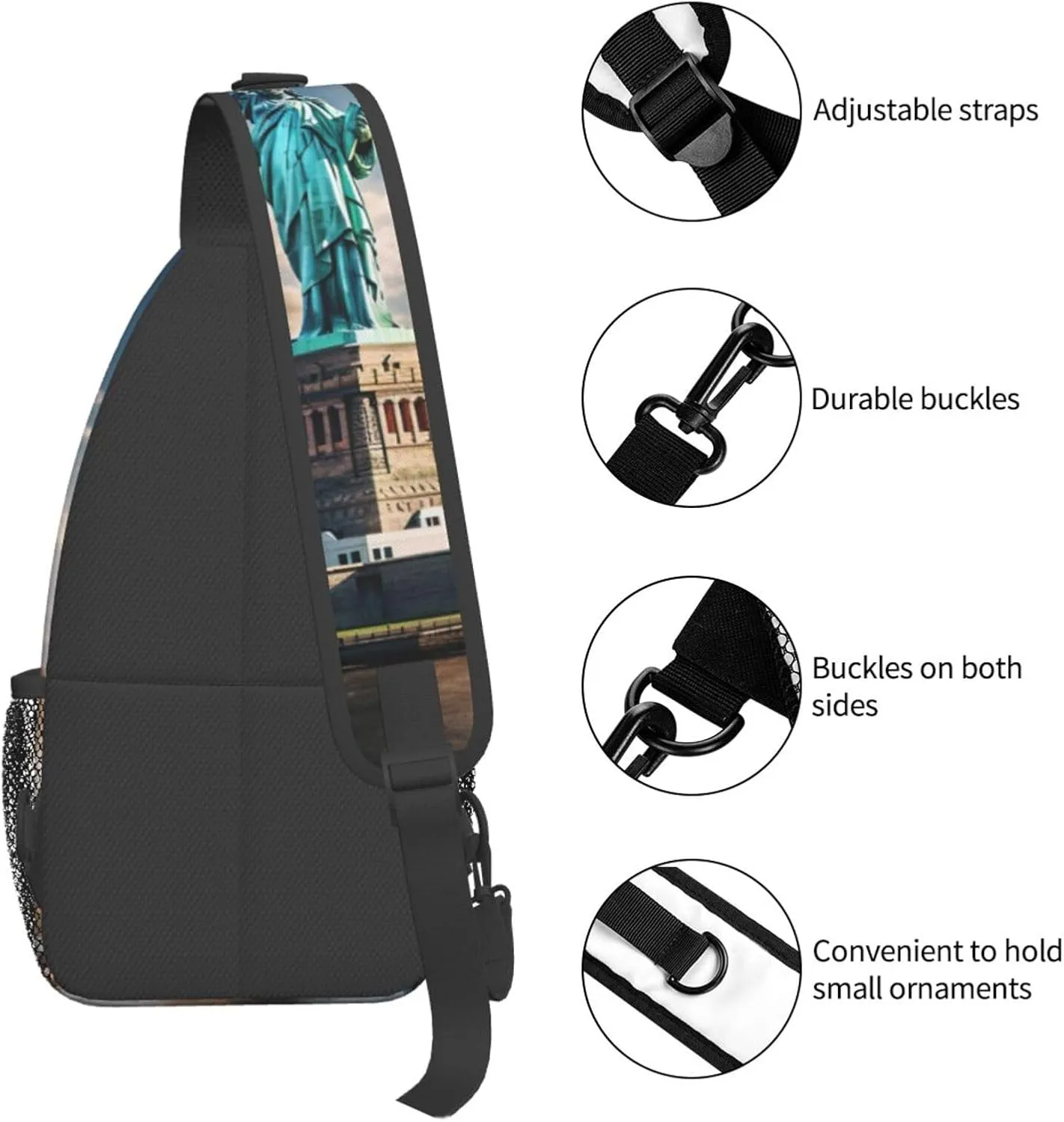 Ufo At Night Crossbody Bag Chest Shoulder Bag Small Casual Backpack Suitable For Women Men Hiking