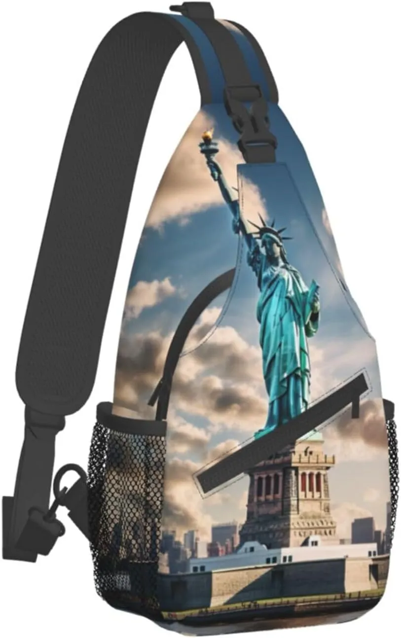 Ufo At Night Crossbody Bag Chest Shoulder Bag Small Casual Backpack Suitable For Women Men Hiking