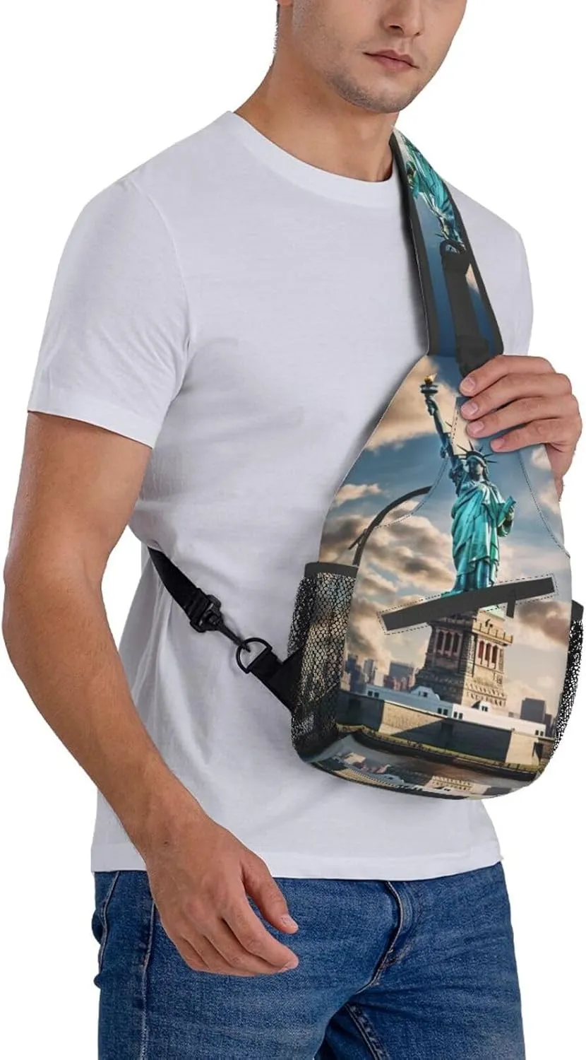 Ufo At Night Crossbody Bag Chest Shoulder Bag Small Casual Backpack Suitable For Women Men Hiking