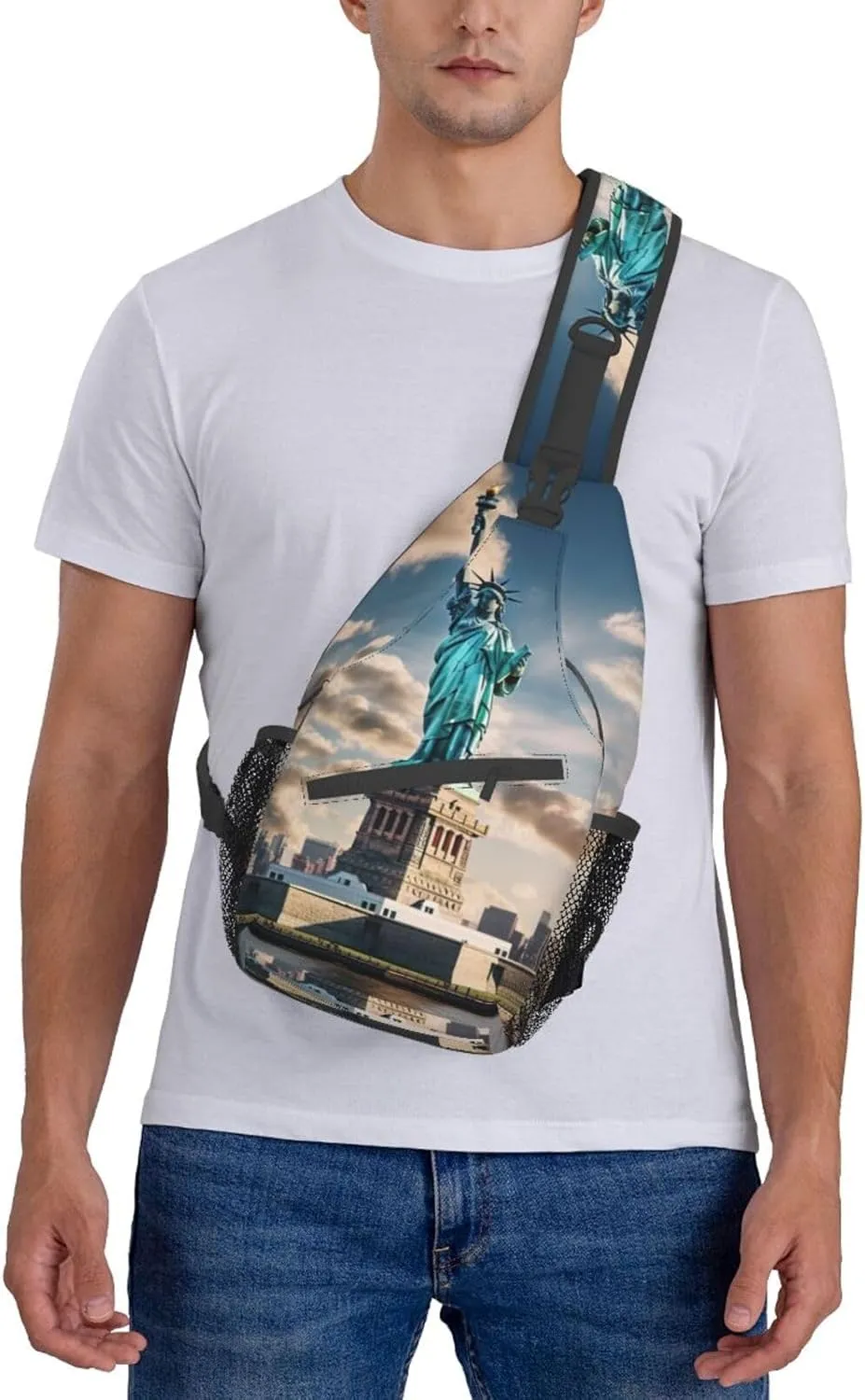 Ufo At Night Crossbody Bag Chest Shoulder Bag Small Casual Backpack Suitable For Women Men Hiking