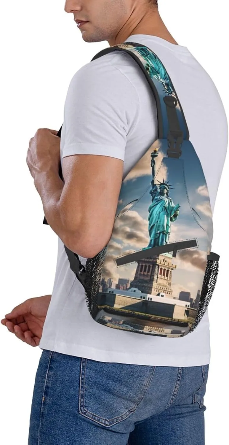 Ufo At Night Crossbody Bag Chest Shoulder Bag Small Casual Backpack Suitable For Women Men Hiking