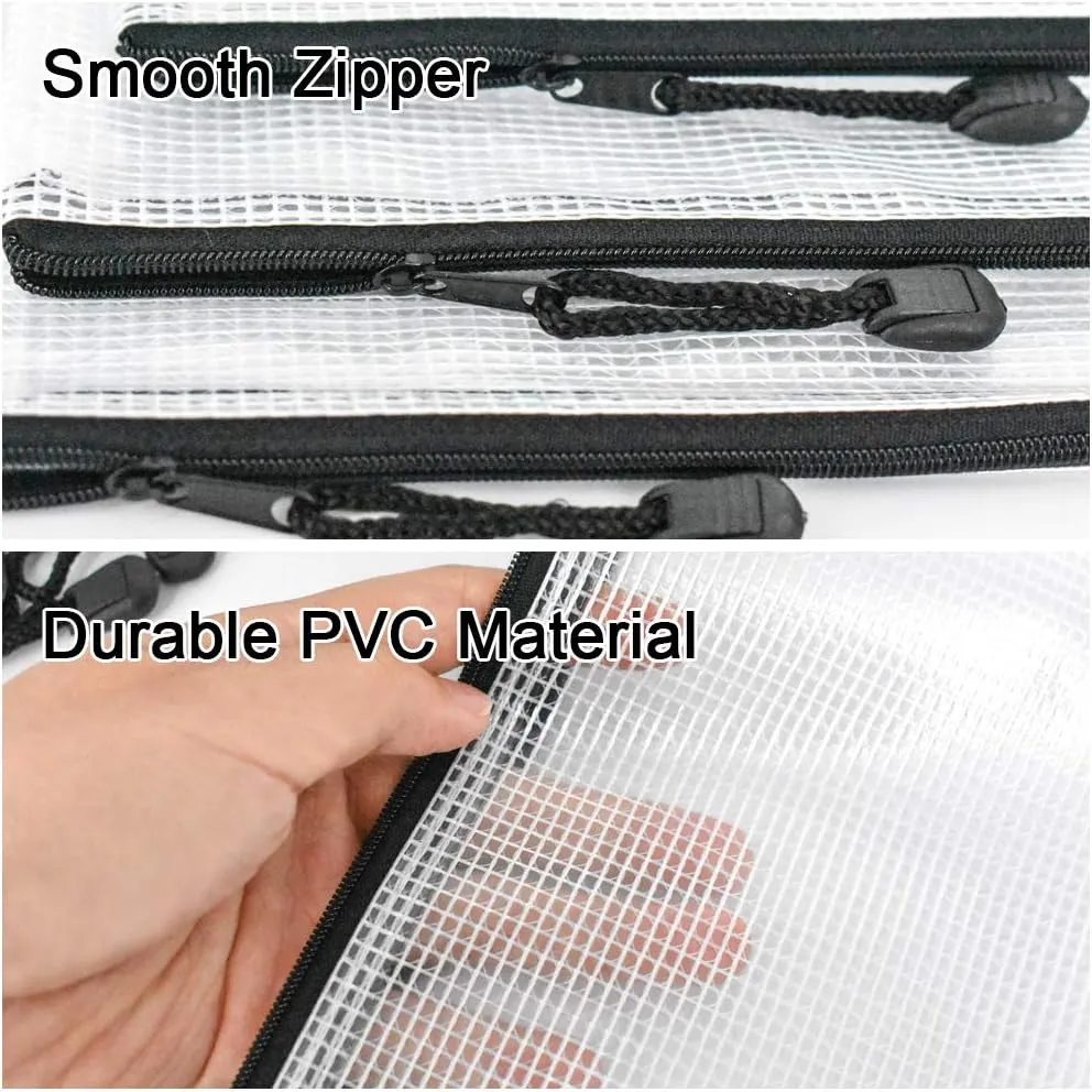 Umriox Pencil Pouches, 9.2 x 4.7 in (Black, 36 Packs), Clear Pencil Pouch Bulk, Pencil Bags with Zipper for Bill Stationary Cosmetics Travel Storage
