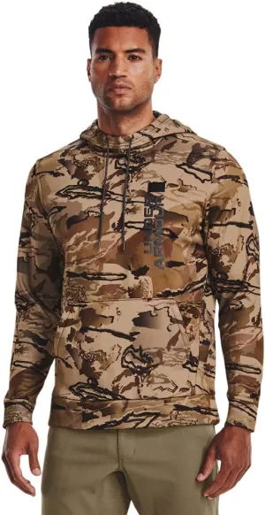 Under Armour Mens Expanse Camo Hoodie | Lightweight Breathable Fleece | Kangaroo Pocket for Hunting or Casual Wear