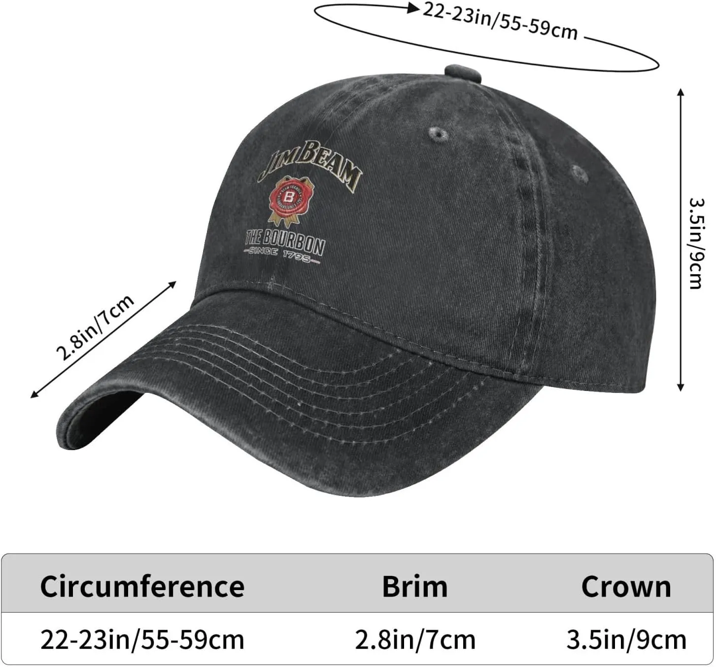 Unisex_Jim_Beam_Logo_ Cowboy Hat Trucker Dad Gift Adjustable Buckle Closure Sunhat