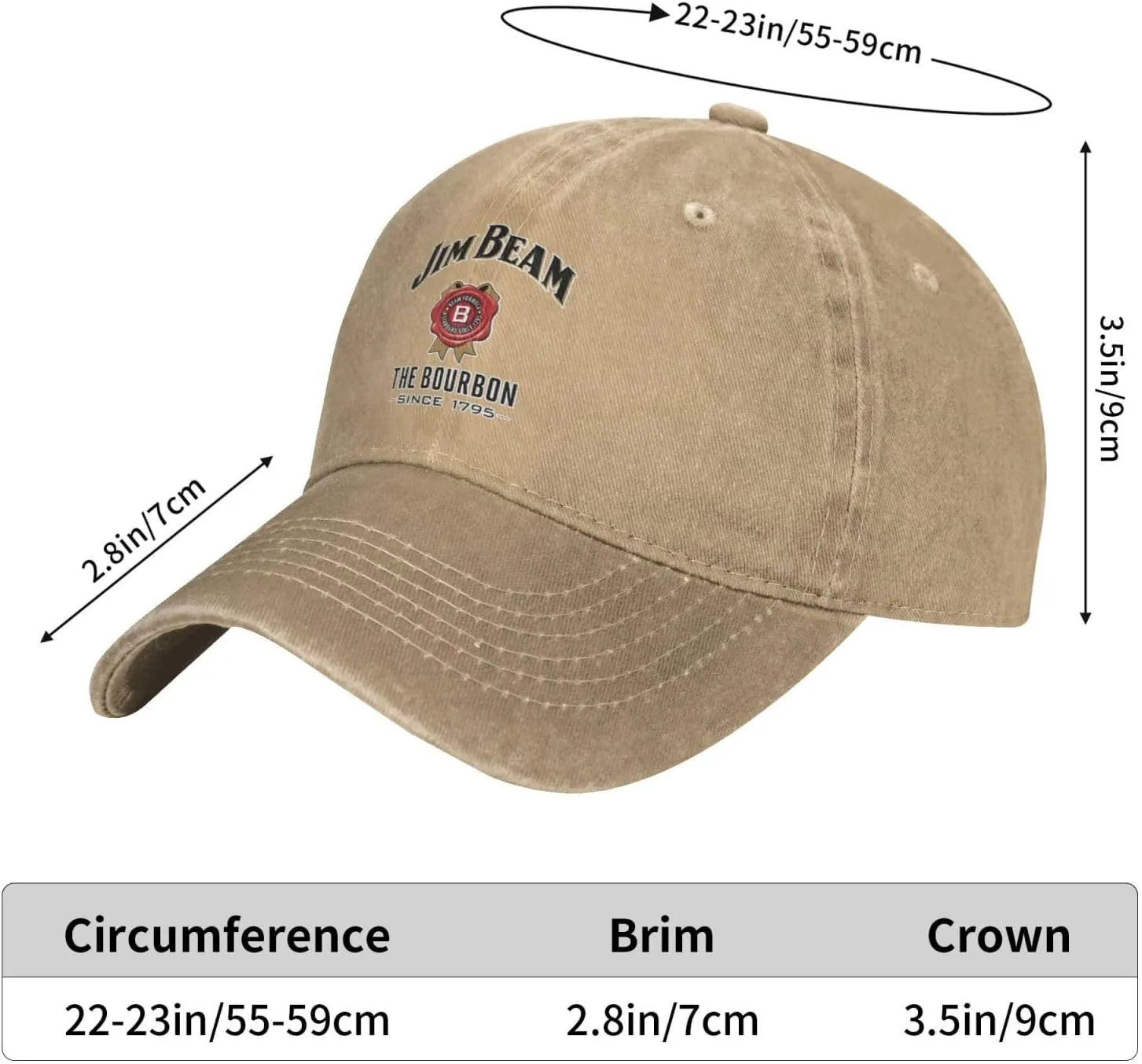 Unisex_Jim_Beam_Logo_ Cowboy Hat Trucker Dad Gift Adjustable Buckle Closure Sunhat