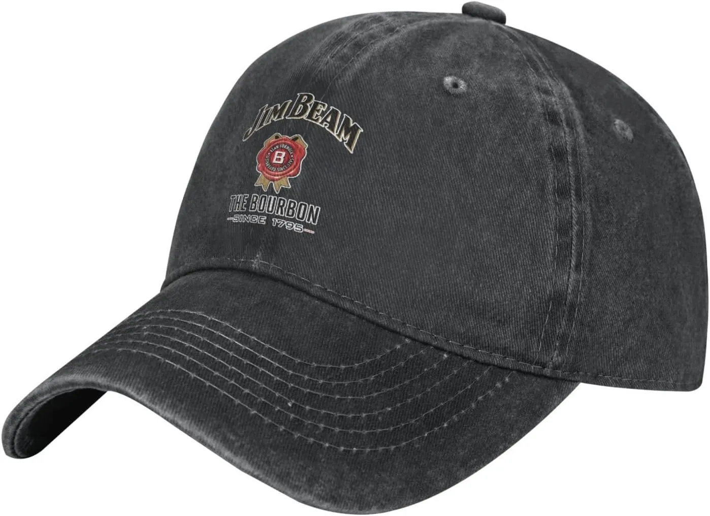Unisex_Jim_Beam_Logo_ Cowboy Hat Trucker Dad Gift Adjustable Buckle Closure Sunhat