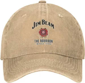 Unisex_Jim_Beam_Logo_ Cowboy Hat Trucker Dad Gift Adjustable Buckle Closure Sunhat