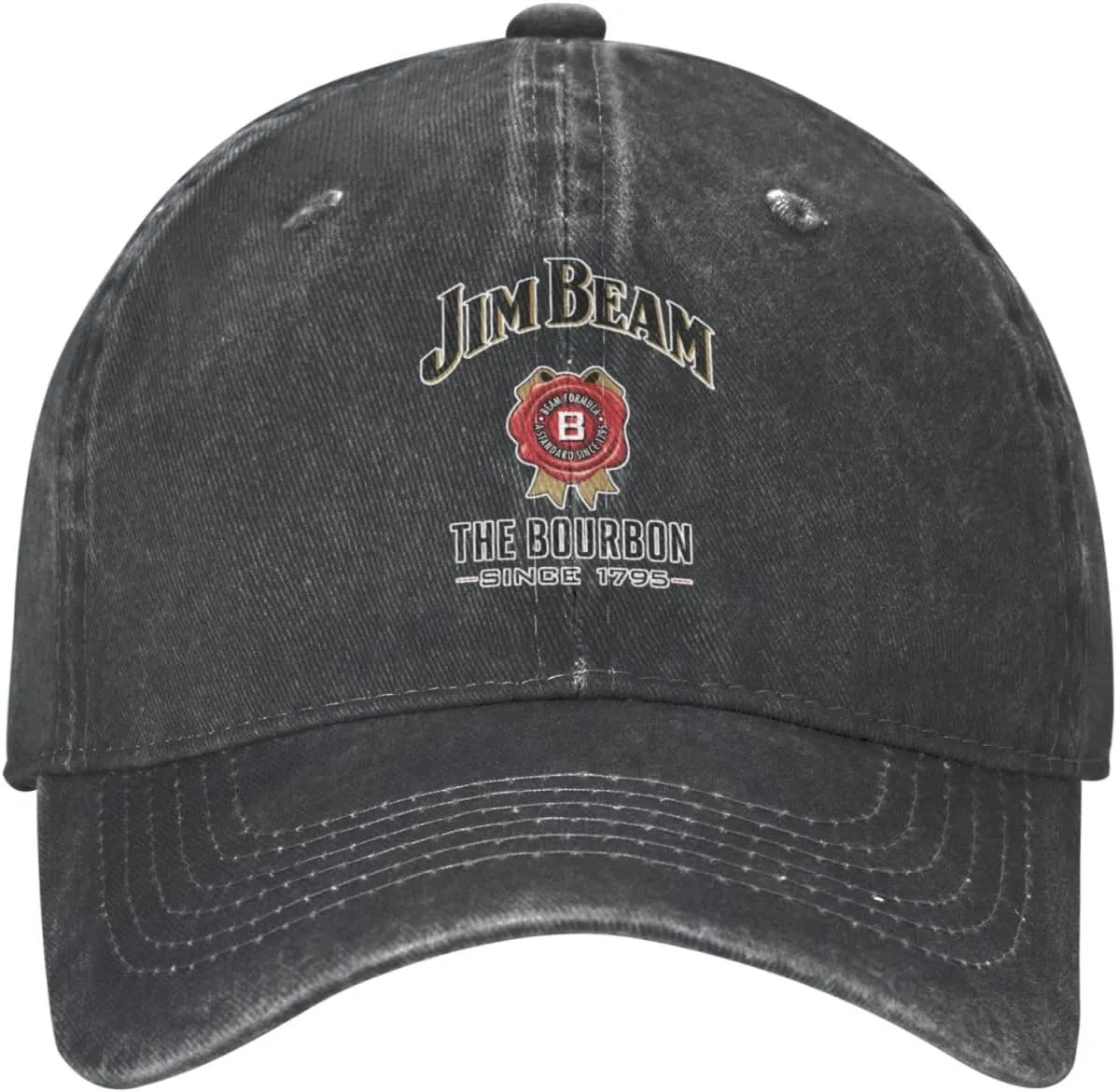 Unisex_Jim_Beam_Logo_ Cowboy Hat Trucker Dad Gift Adjustable Buckle Closure Sunhat