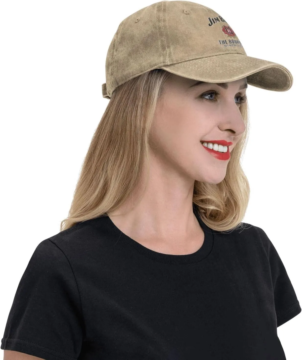 Unisex_Jim_Beam_Logo_ Cowboy Hat Trucker Dad Gift Adjustable Buckle Closure Sunhat