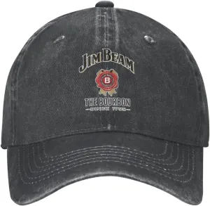 Unisex_Jim_Beam_Logo_ Cowboy Hat Trucker Dad Gift Adjustable Buckle Closure Sunhat