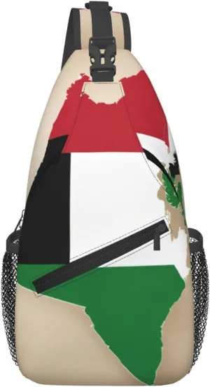 United Arab Emirates Flag Map01 Men'S Casual Chest Crossbody Bag, Lightweight Durable Shoulder Sling Pack For Daily Use, Travel, And Outdoor.