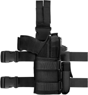 Universal Drop Leg Holster & Airsoft Pistol Holster with Removable MAG Pouch for Men,Leg Holster Fit Airsoft and Real Pistol (Barrel:3''-11'') with Scope,Light or Laser