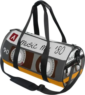 Use4 Cassette Tape Music Travel Duffel Bag Sport Gym Luggage Bag for Men Women