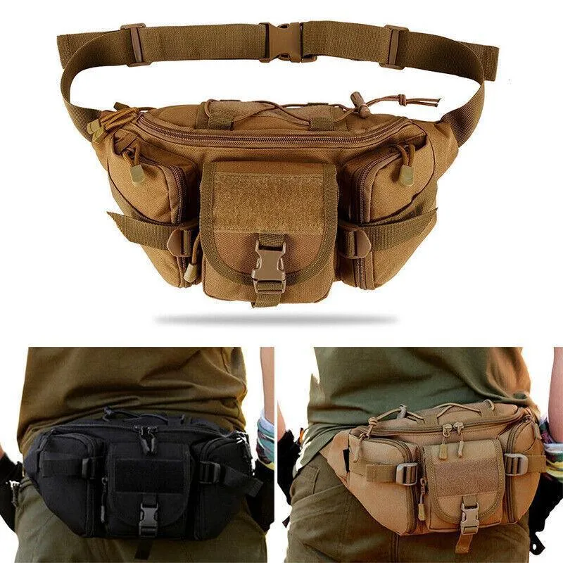 Utility Tactical Men Waist Bag Pack Pouch Military Hiking Camping Belt Bag Au