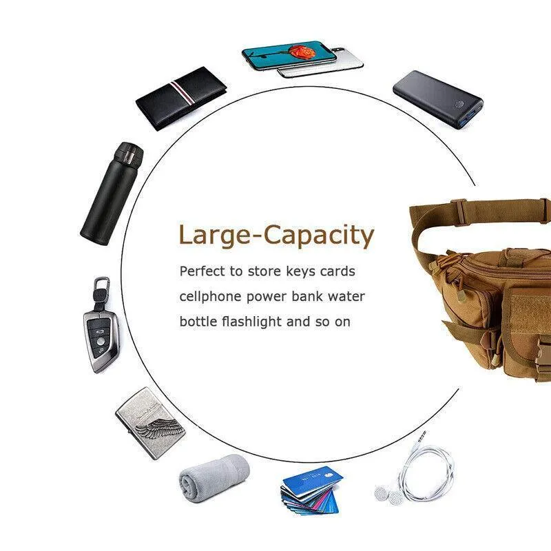 Utility Tactical Men Waist Bag Pack Pouch Military Hiking Camping Belt Bag Au