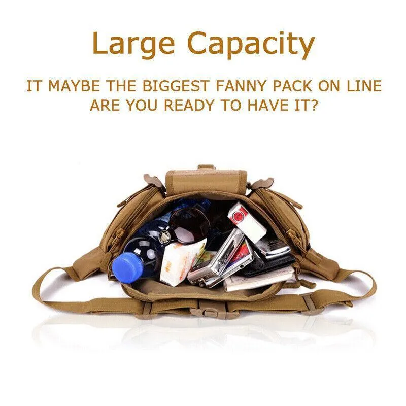 Utility Tactical Men Waist Bag Pack Pouch Military Hiking Camping Belt Bag Au