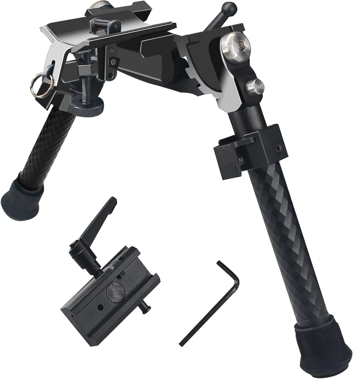 UUQ Heavy Duty Bipod – 8” to 12” Inch Tactical Rifle Adjustable Bipod，with Sling Stud Adapter Base, Additional Picatinny Rail Adapter