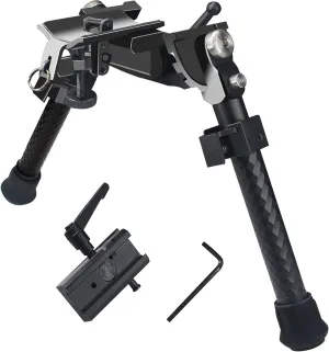 UUQ Heavy Duty Bipod – 8” to 12” Inch Tactical Rifle Adjustable Bipod，with Sling Stud Adapter Base, Additional Picatinny Rail Adapter