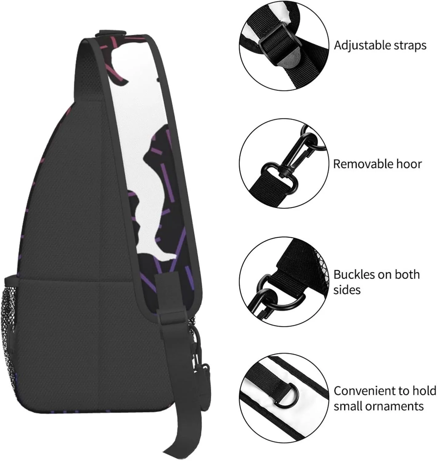 Vanilla Ice Cupid Crossbody For Men Women Sling Chest Bag Shoulder Bag Lightweight One Strap Backpack Multipurpose Travel Hiking Daypack