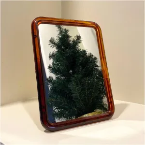 Vanity Makeup Mirror Men's and Women's Reputation is Simple Single-sided Mirror Desktop Mirror Small Size High-definition Vertical Mirror Amber Dressing Mirror Table Desk Vanity Makeup Mirror