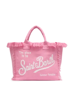 Vanity pink linen shoulder bag