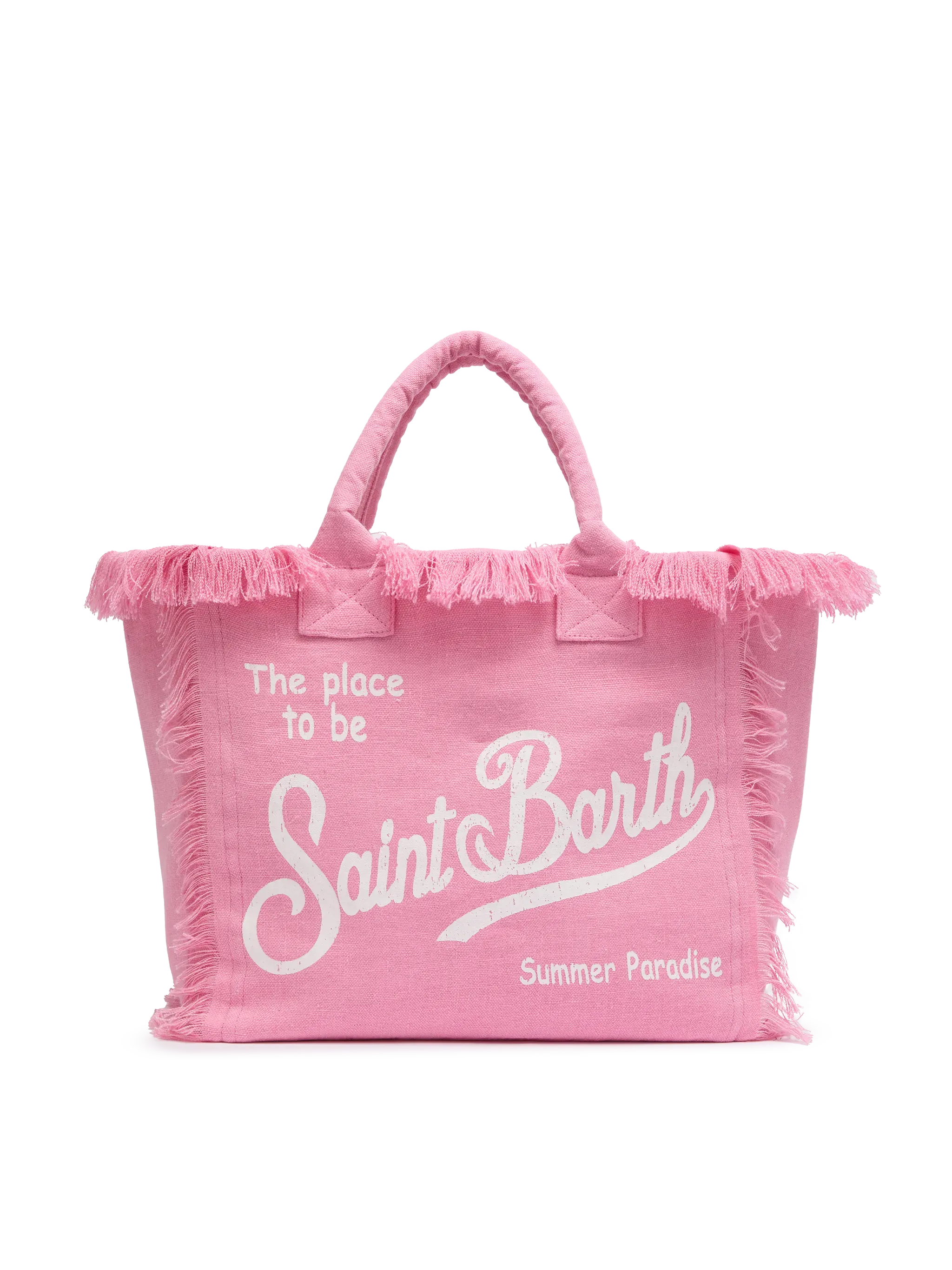 Vanity pink linen shoulder bag